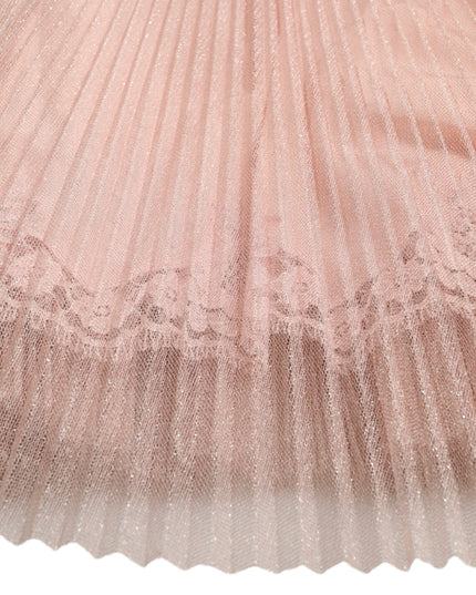 Dolce & Gabbana Pink One Shoulder Pleated Lame Tulle Dress