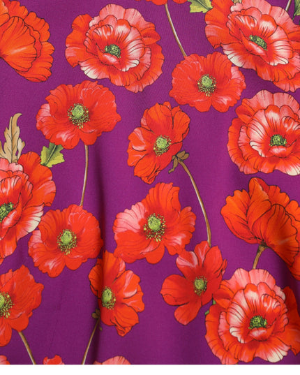 Dolce & Gabbana Multicolor Floral Poppy Print Sheath Dress
