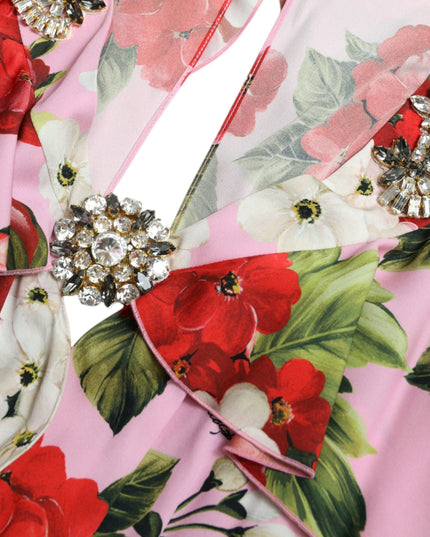 Dolce & Gabbana Multicolor Floral Crystal Embellished A-line Dress