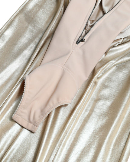 Dolce & Gabbana Metallic Gold Crystal Embellished Gown Dress