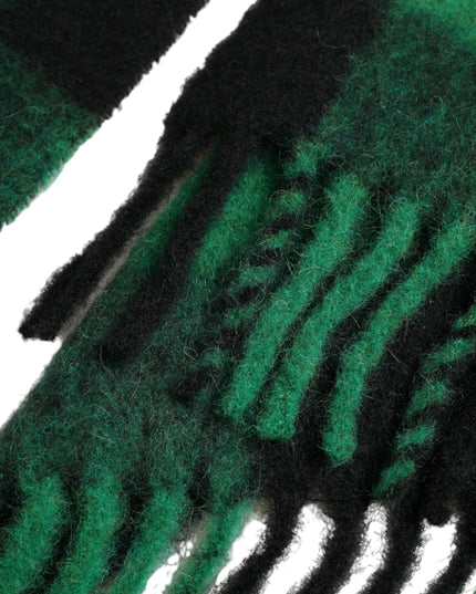 Dolce & Gabbana Black Green Buffalo Check Poncho Coat Jacket