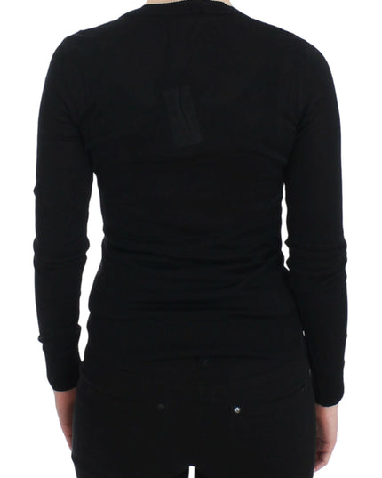 Dolce & Gabbana Black Cashmere Crewneck Sweater Pullover