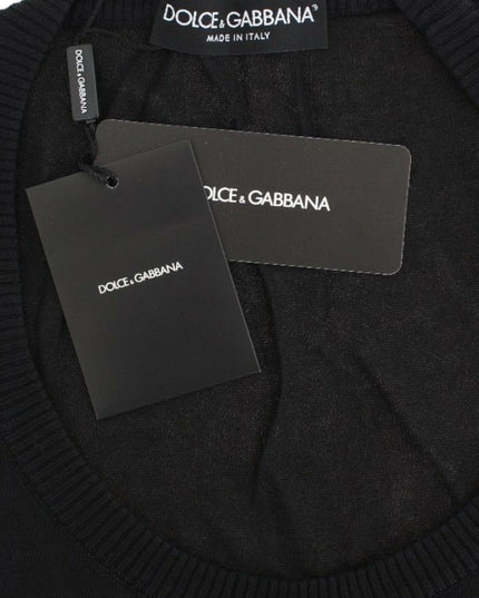 Dolce & Gabbana Black Cashmere Crewneck Sweater Pullover