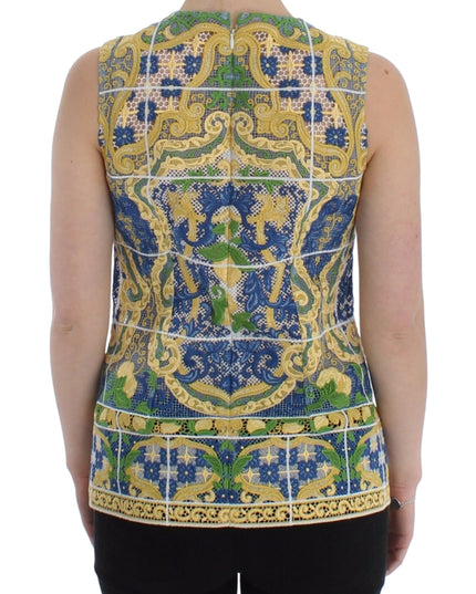 Dolce & Gabbana Multicolor Majolica Embroidered Sweater