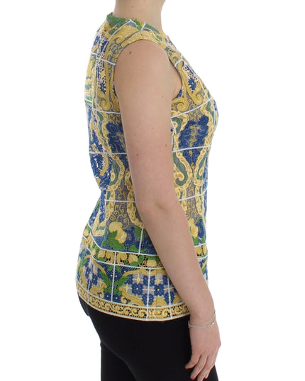 Dolce & Gabbana Multicolor Majolica Embroidered Sweater