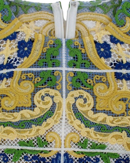 Dolce & Gabbana Multicolor Majolica Embroidered Sweater