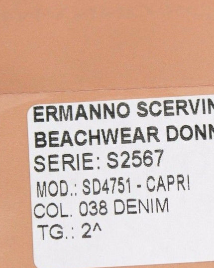 Ermanno Scervino Beachwear Blue Jeans Capri Pants Cropped