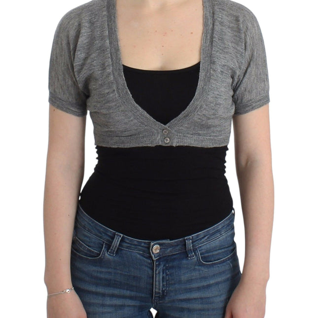 Ermanno Scervino Lingerie Knit Gray Bolero Sweater Cardigan