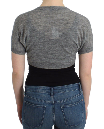 Ermanno Scervino Lingerie Knit Gray Bolero Sweater Cardigan