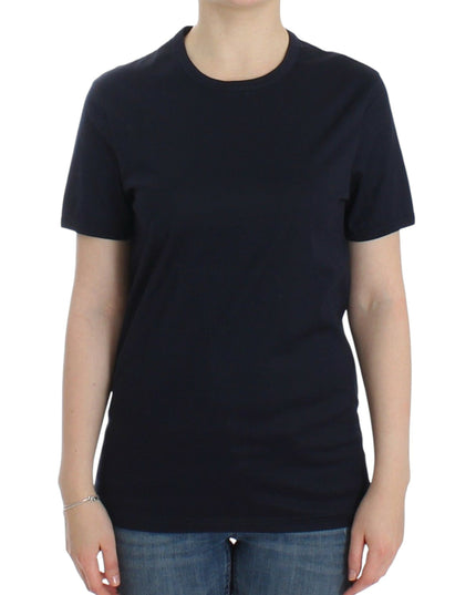 Ermanno Scervino Lingerie Blue Crewneck Cotton Logo T-shirt