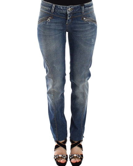 Ermanno Scervino Blue Slim Jeans Denim Pants Straight Stretch