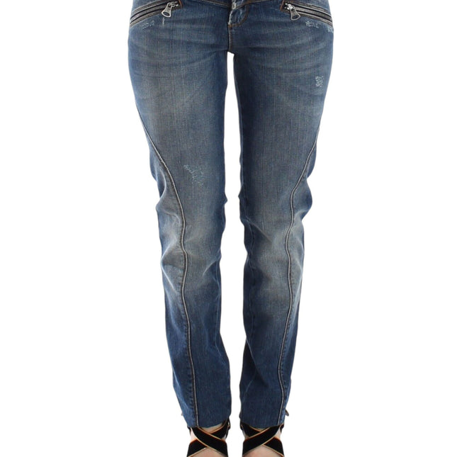 Ermanno Scervino Blue Slim Jeans Denim Pants Straight Stretch