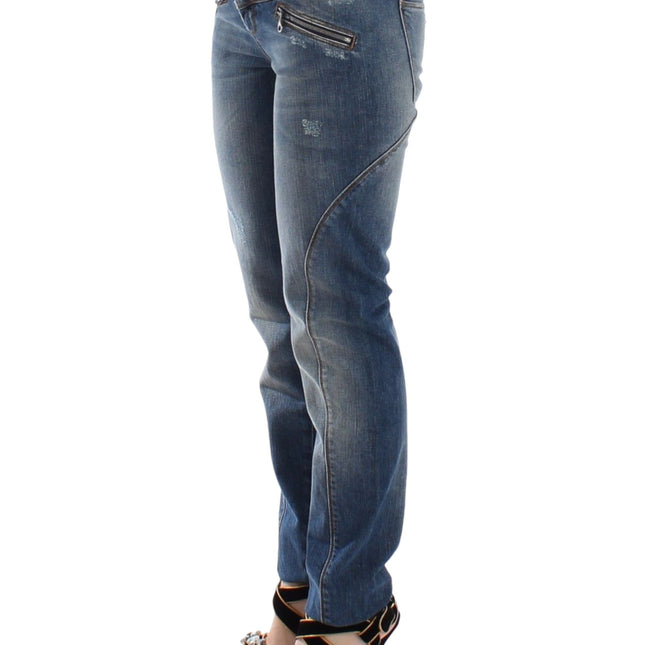 Ermanno Scervino Blue Slim Jeans Denim Pants Straight Stretch