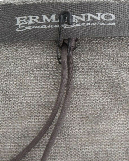 Ermanno Scervino Gray Wool Blend Stretch Long Sleeve Sweater