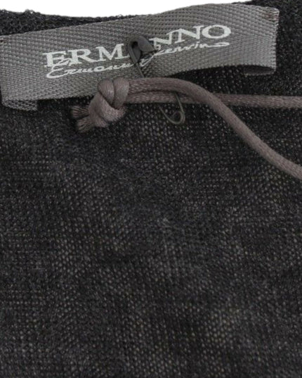 Ermanno Scervino Black Wool Blend Stretch Long Sleeve Sweater