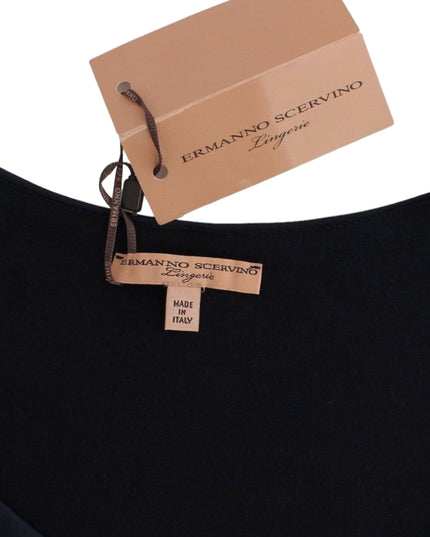 Ermanno Scervino Lingerie Blue Top Blouse Jumper Lace Rayon