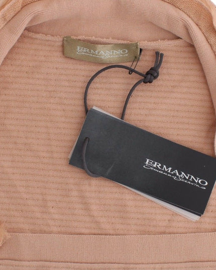 Ermanno Scervino Orange Wool Blend Striped Long Sleeve Top