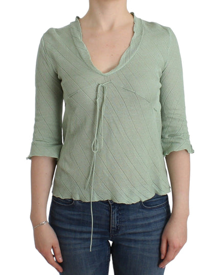 Ermanno Scervino Green Lightweight Knit Sweater Top Blouse