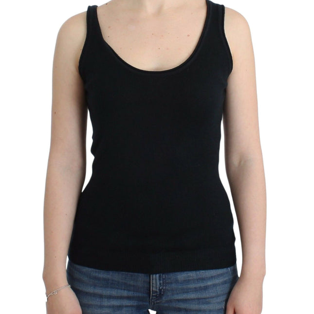 Ermanno Scervino Black Knit Top Knitted Sweater 100% Cashmere