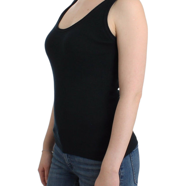 Ermanno Scervino Black Knit Top Knitted Sweater 100% Cashmere