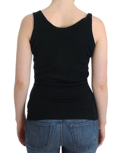 Ermanno Scervino Black Knit Top Knitted Sweater 100% Cashmere