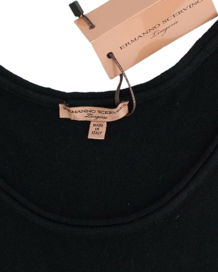 Ermanno Scervino Black Knit Top Knitted Sweater 100% Cashmere