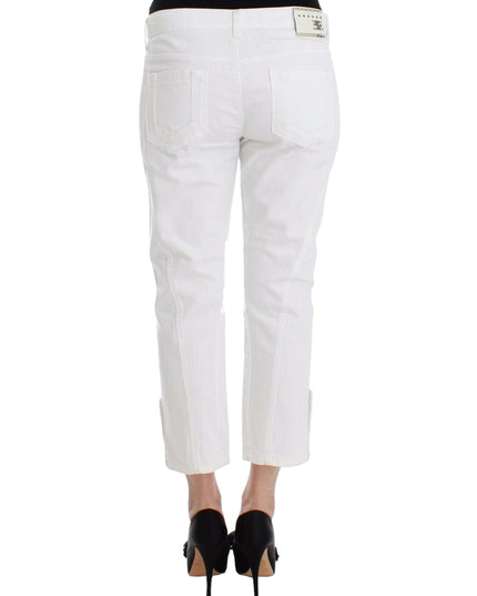 Ermanno Scervino White Cropped Jeans Denim Pants Branded Capri
