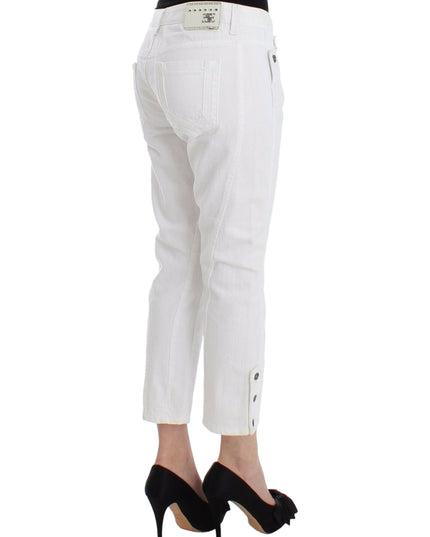Ermanno Scervino White Cropped Jeans Denim Pants Branded Capri