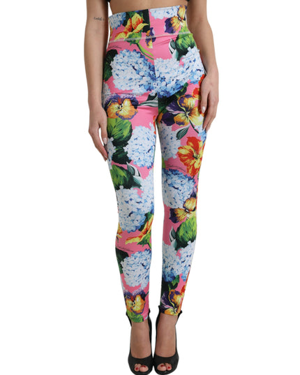 Dolce & Gabbana Multicolor Floral High Waist Leggings Pants