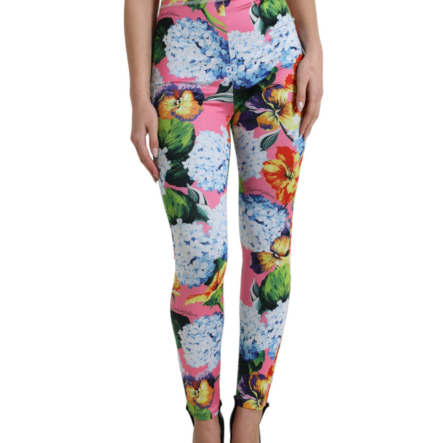 Dolce & Gabbana Multicolor Floral High Waist Leggings Pants