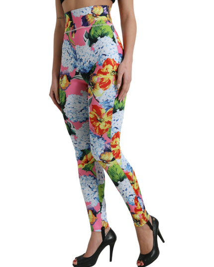 Dolce & Gabbana Multicolor Floral High Waist Leggings Pants