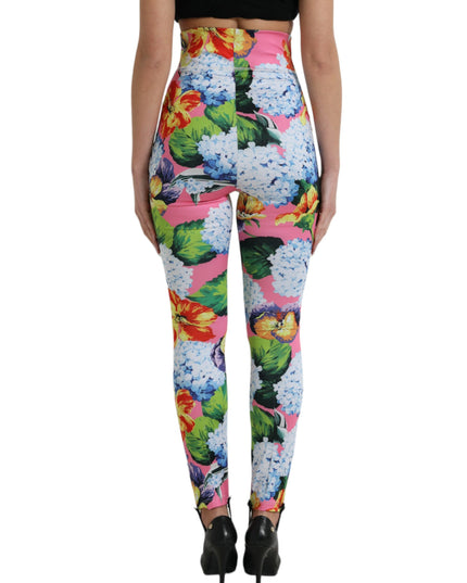 Dolce & Gabbana Multicolor Floral High Waist Leggings Pants