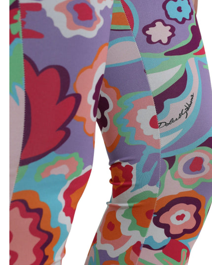 Dolce & Gabbana Multicolor Floral High Waist Leggings Pants