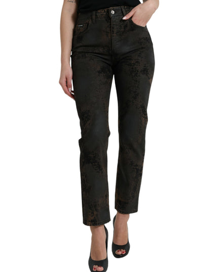 Dolce & Gabbana Brown BOYFRIEND Mid Waist Cotton Denim Jeans