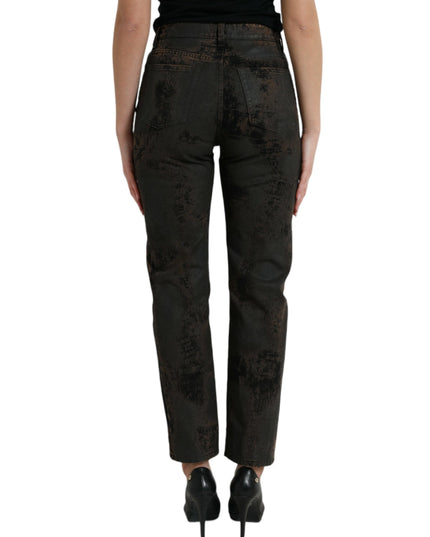 Dolce & Gabbana Brown BOYFRIEND Mid Waist Cotton Denim Jeans