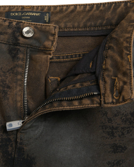 Dolce & Gabbana Brown BOYFRIEND Mid Waist Cotton Denim Jeans