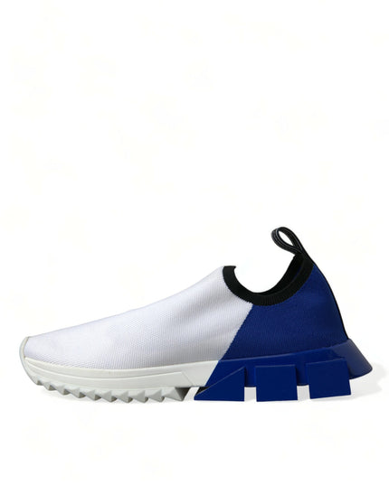 Dolce & Gabbana White Blue Sorrento Low Top Men Casual Sneakers Shoes