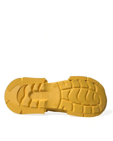 Dolce & Gabbana Yellow Green Rubber Clogs Men Slippers Men Shoes