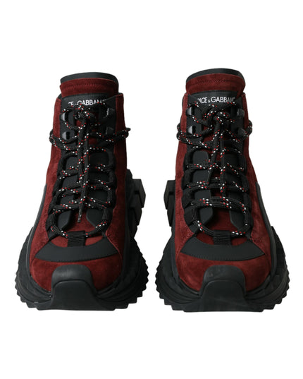 Dolce & Gabbana Burgundy Super King High Top Men Sneakers Shoes