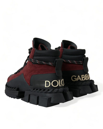 Dolce & Gabbana Burgundy Super King High Top Men Sneakers Shoes