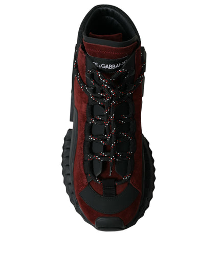 Dolce & Gabbana Burgundy Super King High Top Men Sneakers Shoes