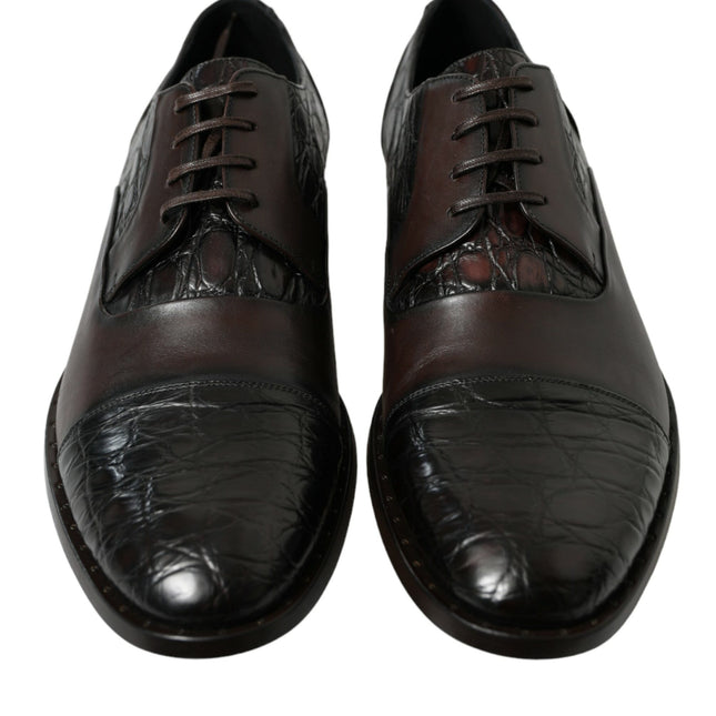 Dolce & Gabbana Brown Exotic Leather Formal Men Dress Shoes