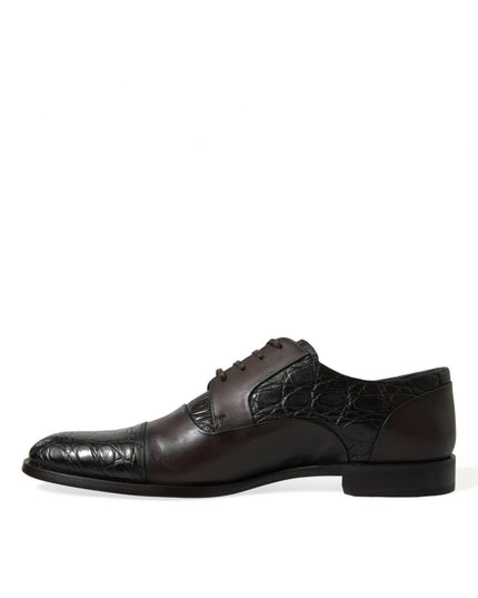 Dolce & Gabbana Brown Exotic Leather Formal Men Dress Shoes