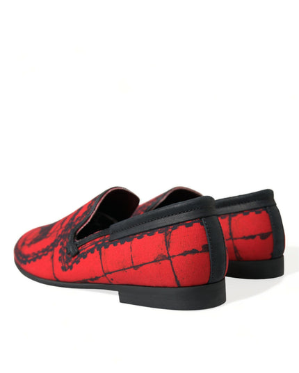 Dolce & Gabbana Red Black Torero Loafers Slippers Men Shoes