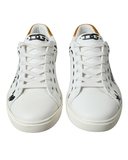 Dolce & Gabbana White Leather LOVE Milano Men Sneakers Shoes