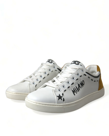 Dolce & Gabbana White Leather LOVE Milano Men Sneakers Shoes
