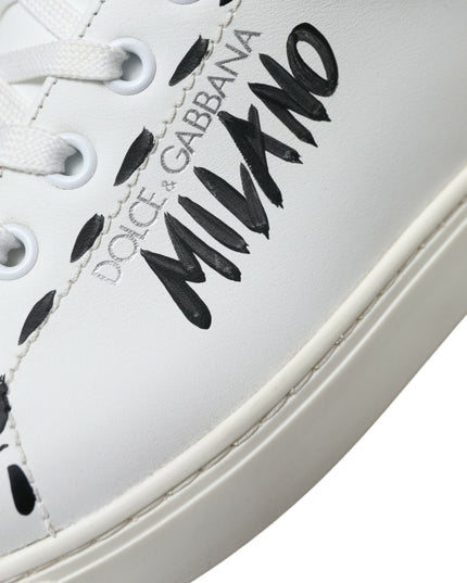 Dolce & Gabbana White Leather LOVE Milano Men Sneakers Shoes