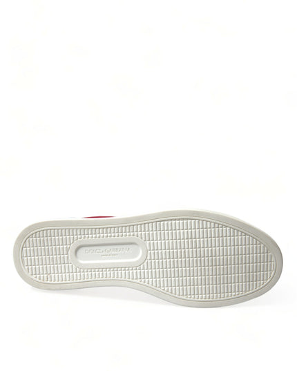 Dolce & Gabbana Red Suede Leather Men Low Top Sneakers Shoes