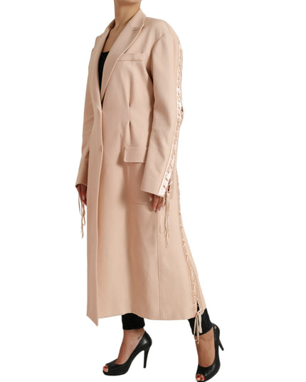 Dolce & Gabbana Beige Cotton Single Breasted Long Coat Jacket