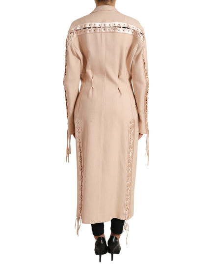 Dolce & Gabbana Beige Cotton Single Breasted Long Coat Jacket